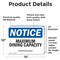 Signmission Maximum Dining Capacity _, 14 in W x Rectangle, Vinyl Decal OS-2PACK-NS-D-1014-L-14157 - alternate 4